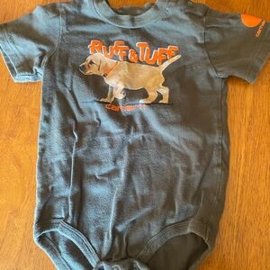 Carhartt Gray One-Piece Bodysuit with Orange Puppy Graphic
